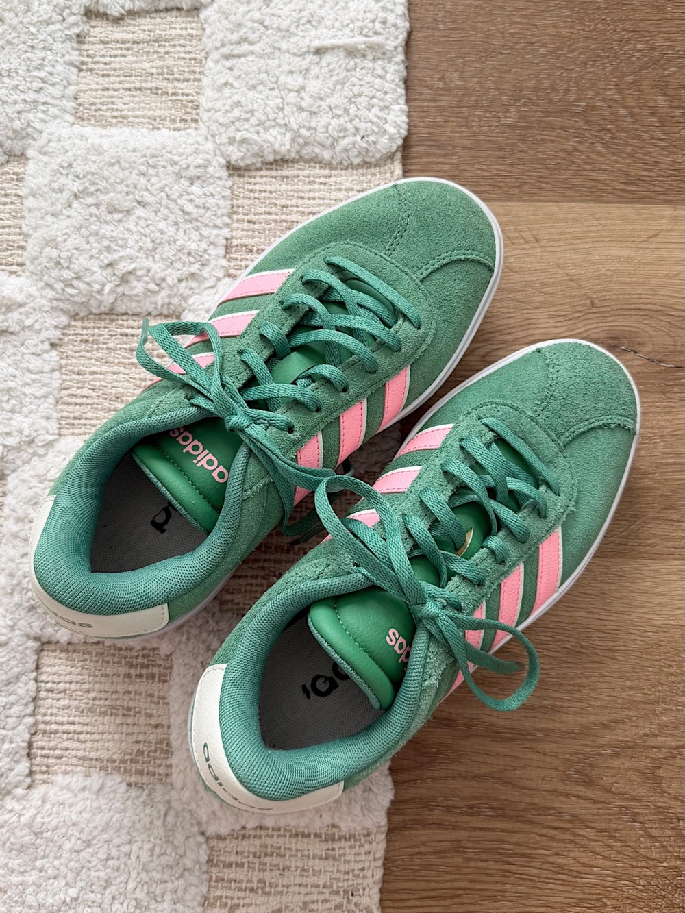 Adidas VL Court Bold Platform Sneaker in Green/Pink Colorway - Picture 8 of 9